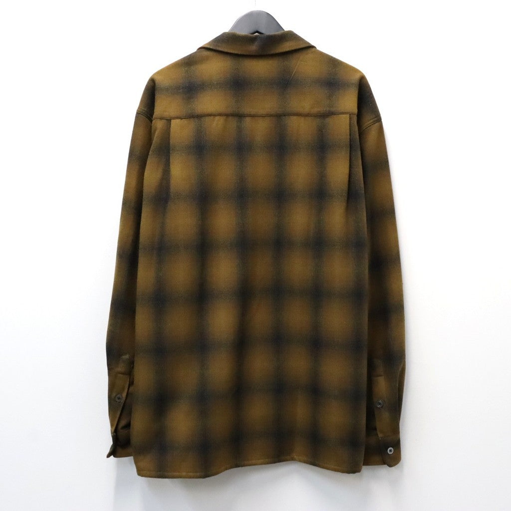 PENDLETON | WOOL OMBRE CHECK OPEN COLLAR SHIRT L/S ( TYPE-2 ) #LT-BROWN [26FW-WMS-PE02]