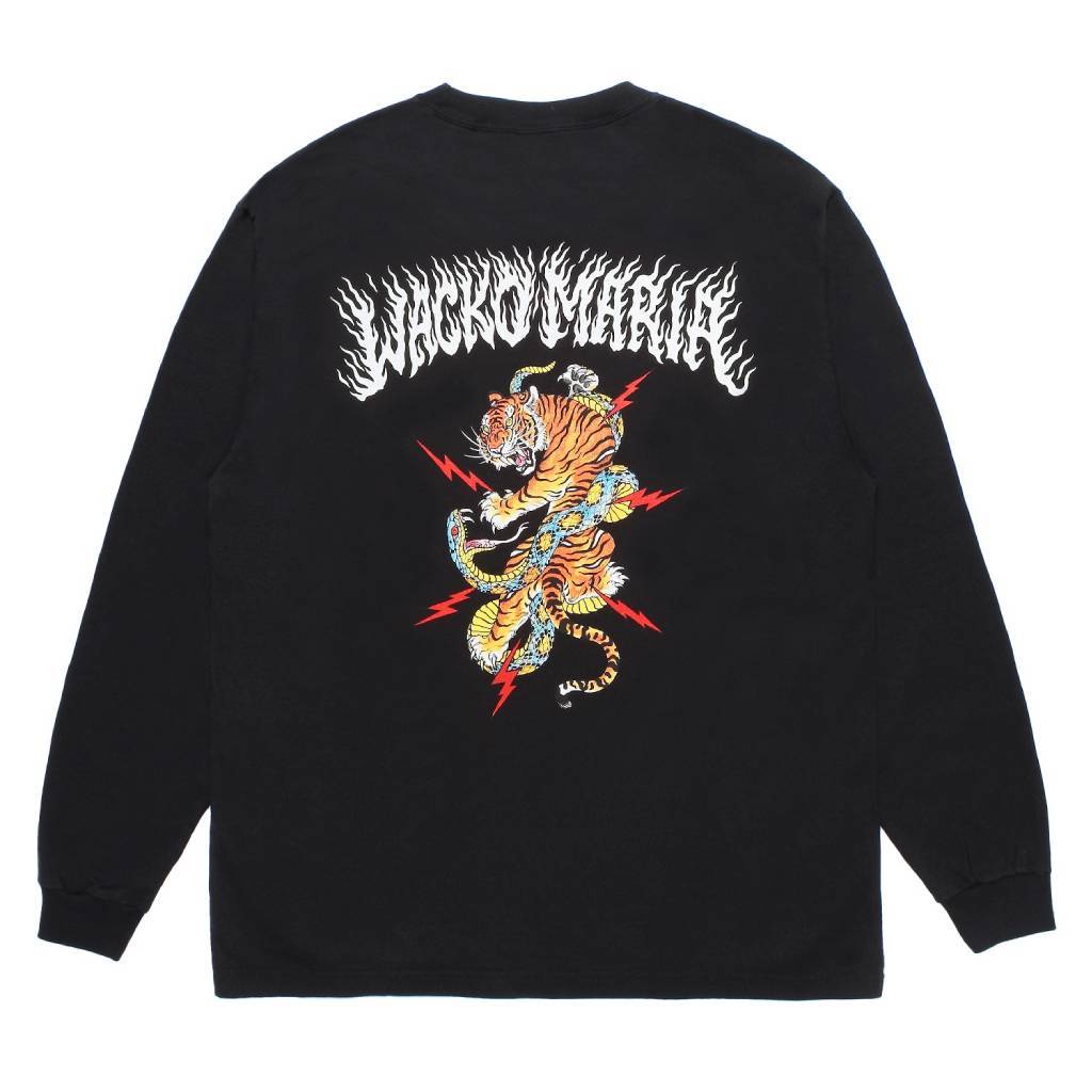 TIM LEHI | WASHED HEAVY WEIGHT CREW NECK LONG SLEEVE T-SHIRT ( TYPE-1 ) #BLACK [25FW-WMT-LT01]