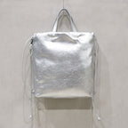 TECH LEATHER KNAPSACK TOTE #SILVER [FLE32251B0002]