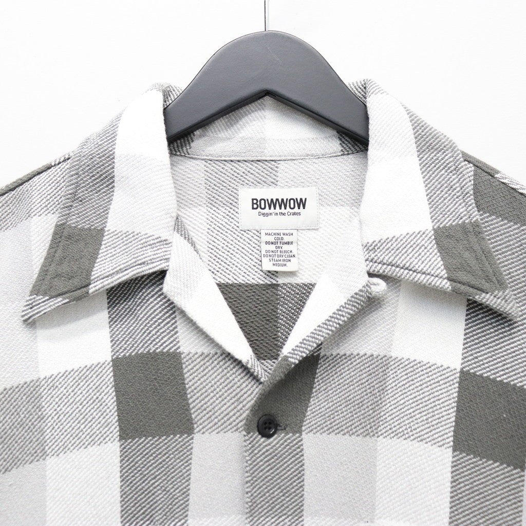 格紋法蘭絨襯衫 #灰×白 [BW252-CFS]