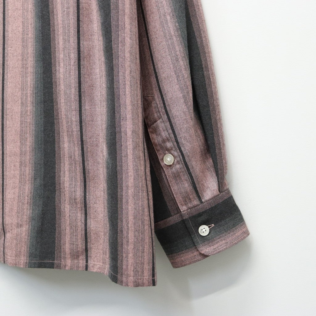 OMBRE STRIPED OPEN COLLAR SHIRT L/S #PINK [26SS-WMS-OC13