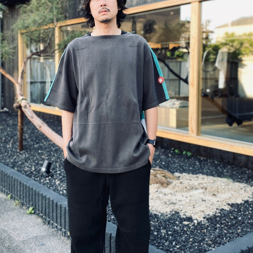 三色雙面針織船領T卹 #炭灰色 [CES26T21]