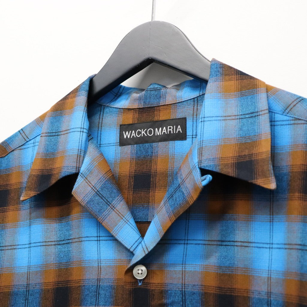 OMBRE CHECK OPEN COLLAR SHIRT L/S ( TYPE-1 ) #BLUE [26SS-WMS-OC11]