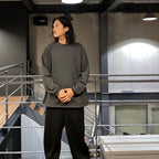 TECH CREW NECK TEE L/S #CHARCOAL [BE-31024W]