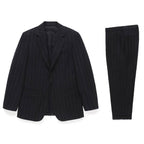 SINGLE BREASTED JACKET ( TYPE-8 ) &amp; TROUSERS #BLACK/GRAY STRIPE [24FW-WMO-SU08 / 24FW-WMP-TR23]