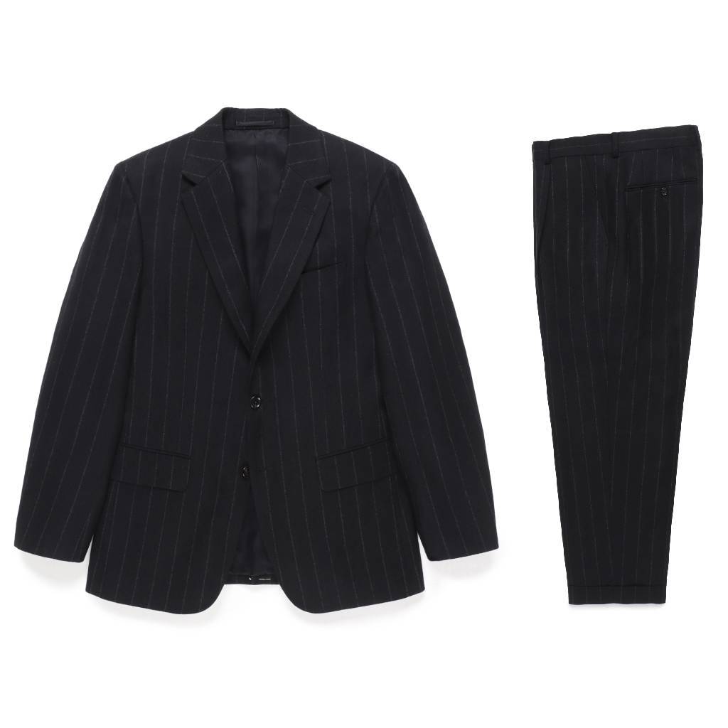 SINGLE BREASTED JACKET ( TYPE-8 ) &amp; TROUSERS #BLACK/GRAY STRIPE [24FW-WMO-SU08 / 24FW-WMP-TR23]