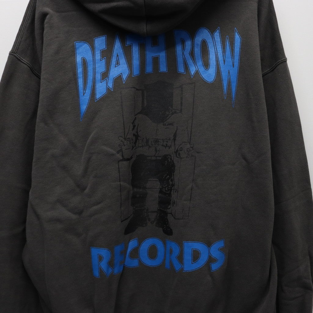 DEATH ROW RECORDS | WASHED MIDDLE WEIGHT PULLOVER HOODED SWEAT SHIRT #GRAY [DEATHROW-WM-SS02]