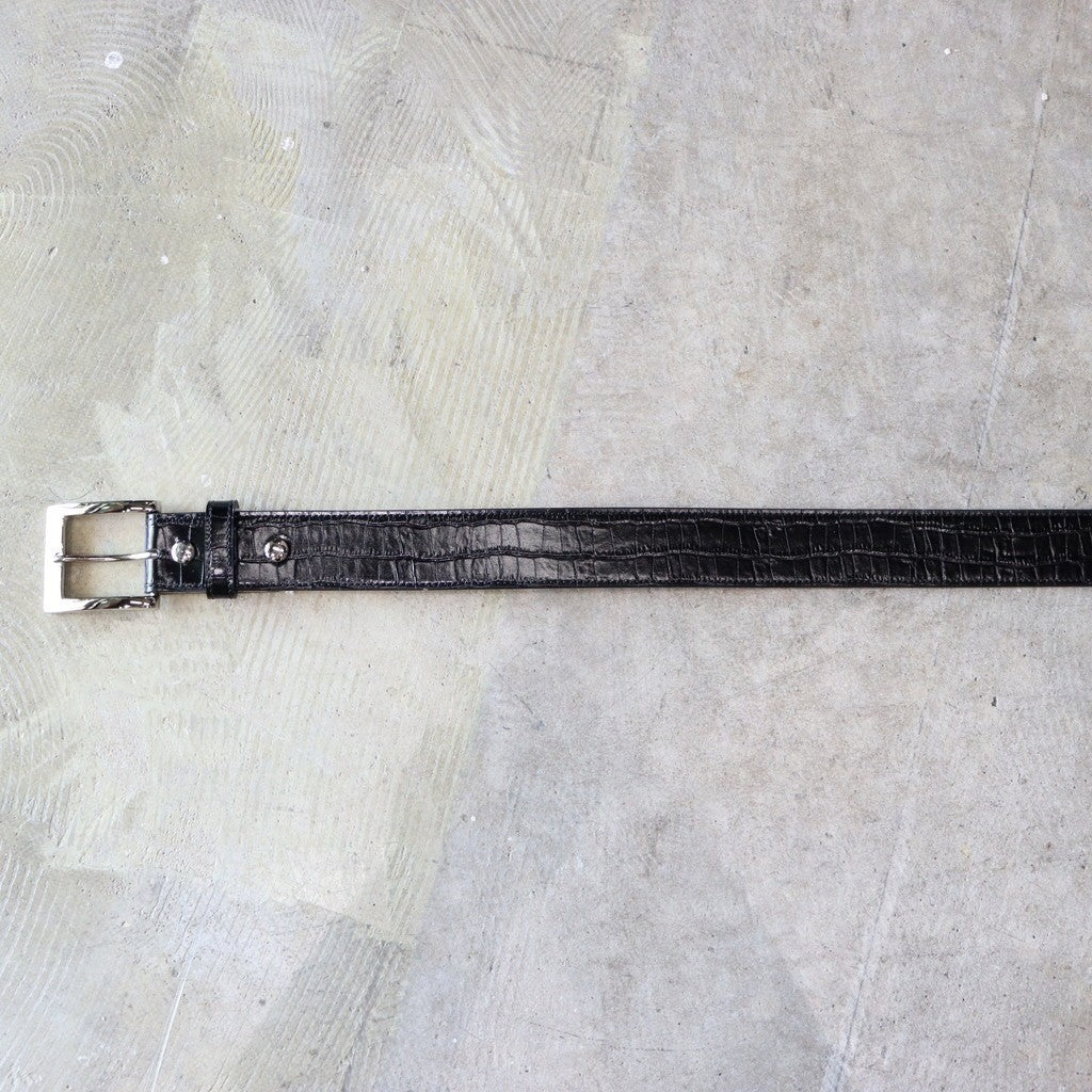 blkby Genuine leather belt 美品 黒 EMBOSSED LEATHER BELT / BLACK CROCODILE – THE KENFORD FINESHOES