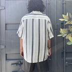 STRIPED OPEN COLLAR SHIRT S/S -TYPE 1- #WHITE [24SS-WMS-OC08]