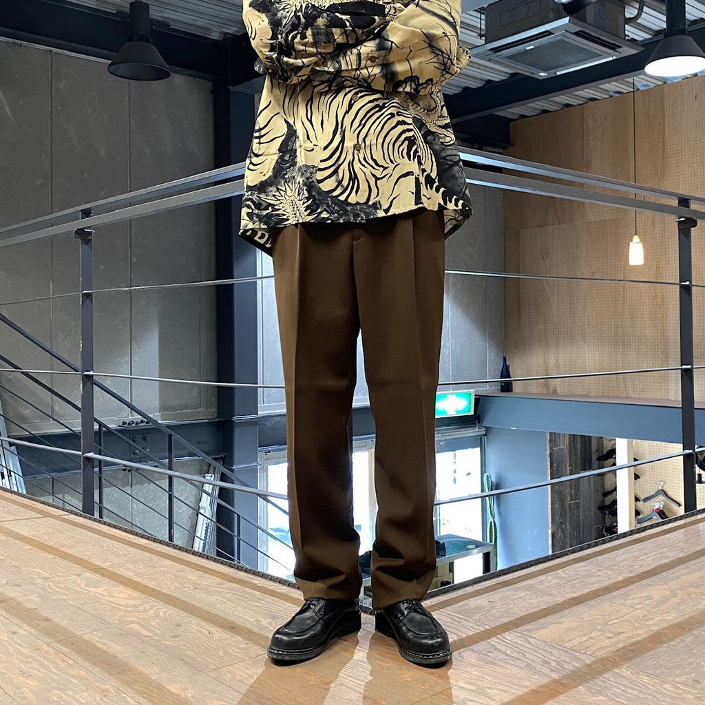 褶襉長褲 #棕色 [24FWE-WMP-TR01]