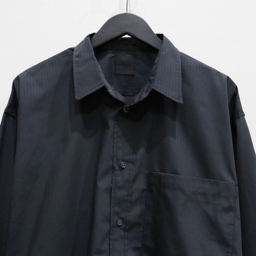 TECH REGULAR STRIPE SHIRT L/S #BLACK [BE-81025]