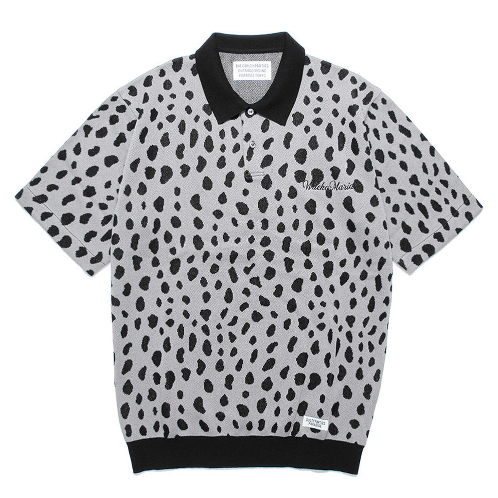 LEOPARD KNIT POLO SHIRT #GRAY [24SS-WMK-KN10]