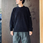 CHENILLE COTTON CREWNECK LENS SWEATER #BLACK 999 [21CMKN196A-005558G-26FWP]