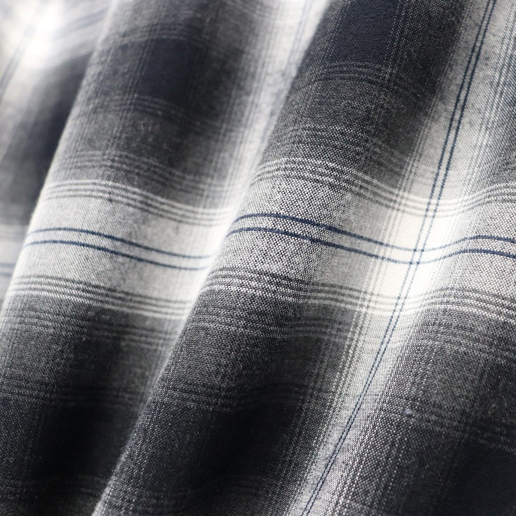 OMBRE CHECK OPEN COLLAR SHIRT S/S ( TYPE-2 ) #GRAY [26SS-WMS-OC10]