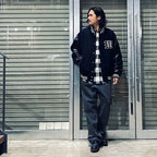 LEATHER VARSITY JACKET -B- (TYPE-2) #BLACK [24FW-WMO-BL16]