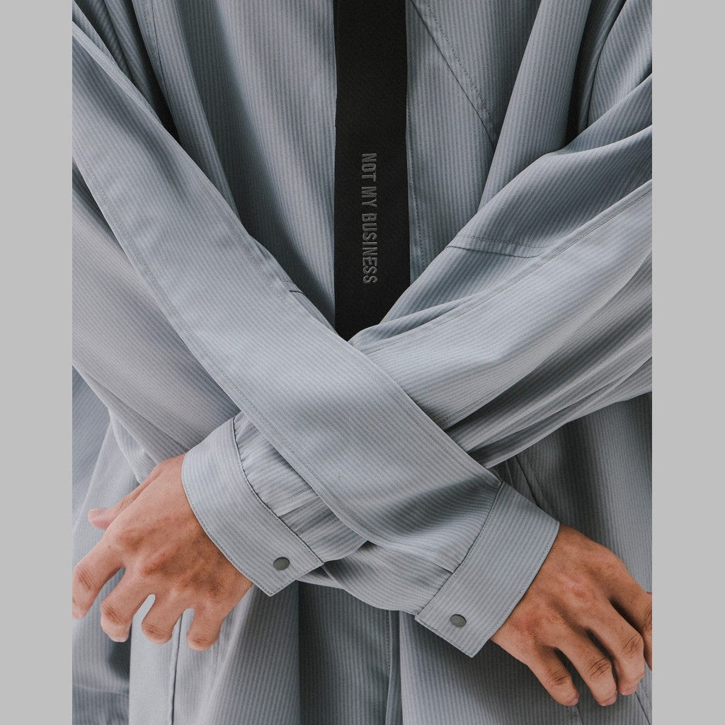 「MA-Z3」 時尚建築師刺繡襯衫 #L-灰色 [GOOPI-24AW-OCT-01]