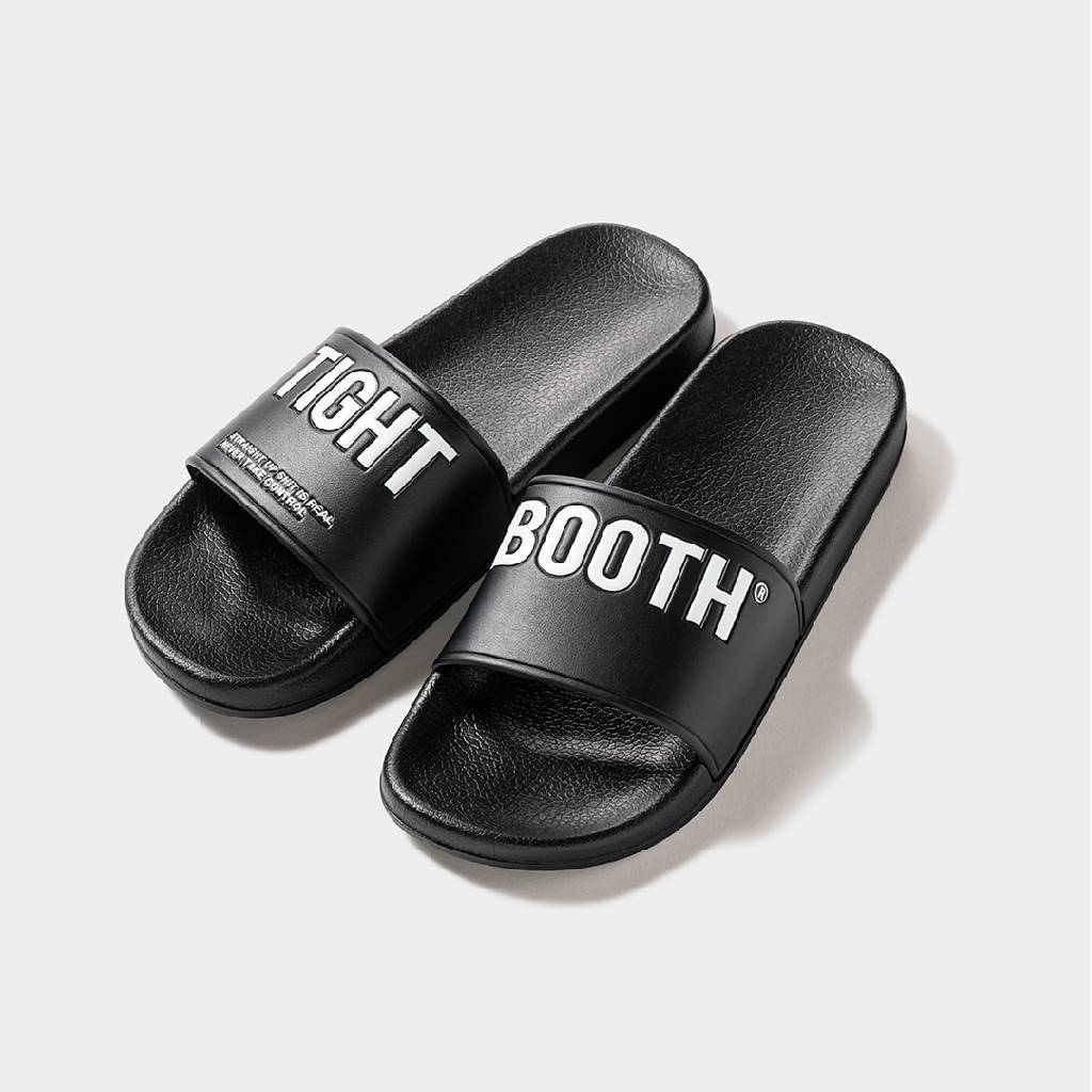 BIG LABEL SLIDE SANDAL #Black [SU26-A09]