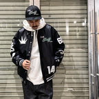 MAJESTIC | VARSITY JACKET #BLACK [23AW-FS-02/FS1281]