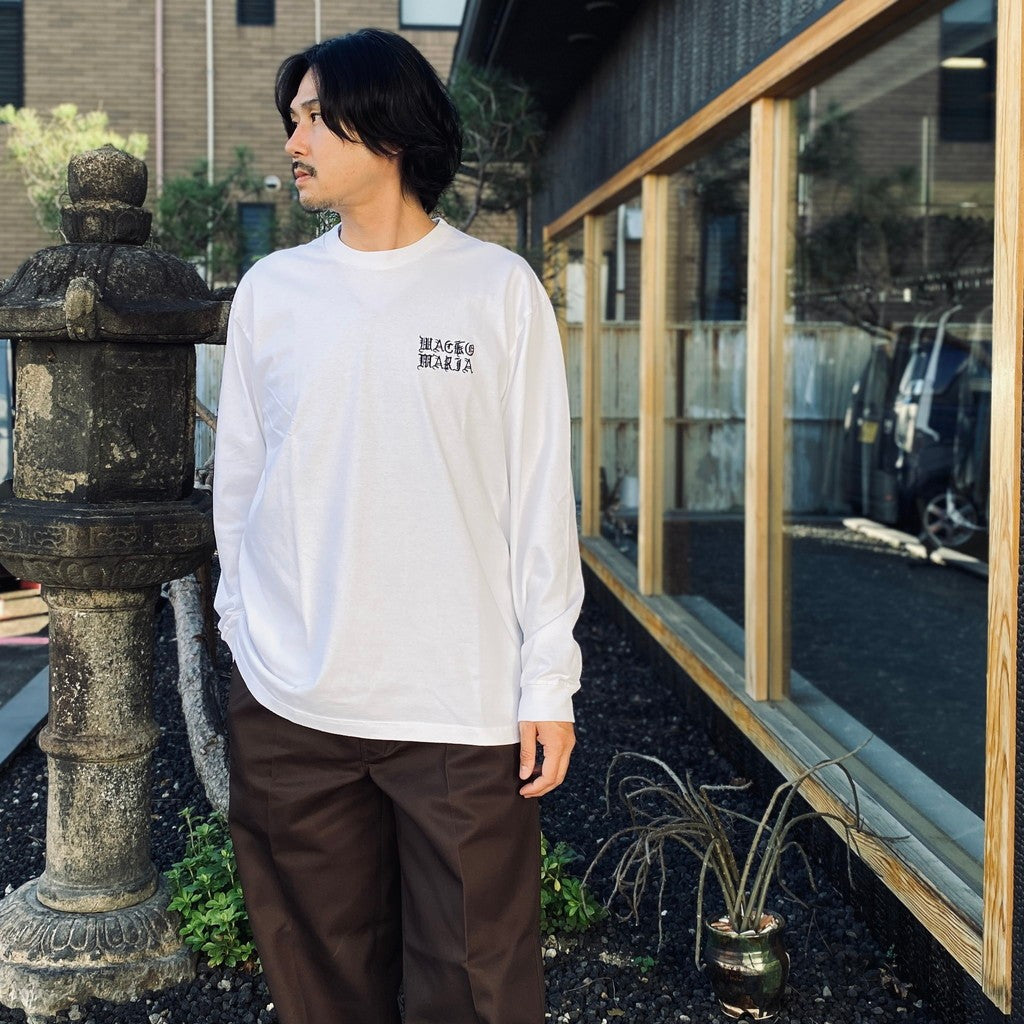 WASHED HEAVY WEIGHT CREW NECK LONG SLEEVE T-SHIRT ( TYPE-2 ) #WHITE [26FW-WMT-LT02]