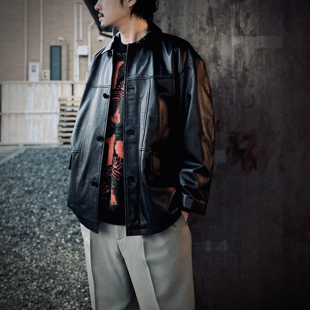 LEATHER BPP JACKET #BLACK [tc22f022]