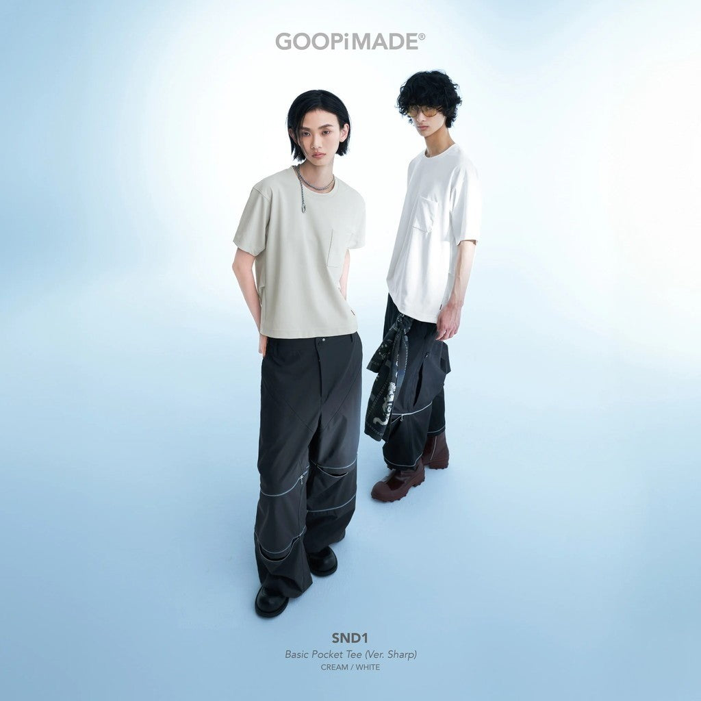 SND1 - Basic Pocket Tee (Ver. Sharp) #Cream [GOOPI-26SS-APR-01]