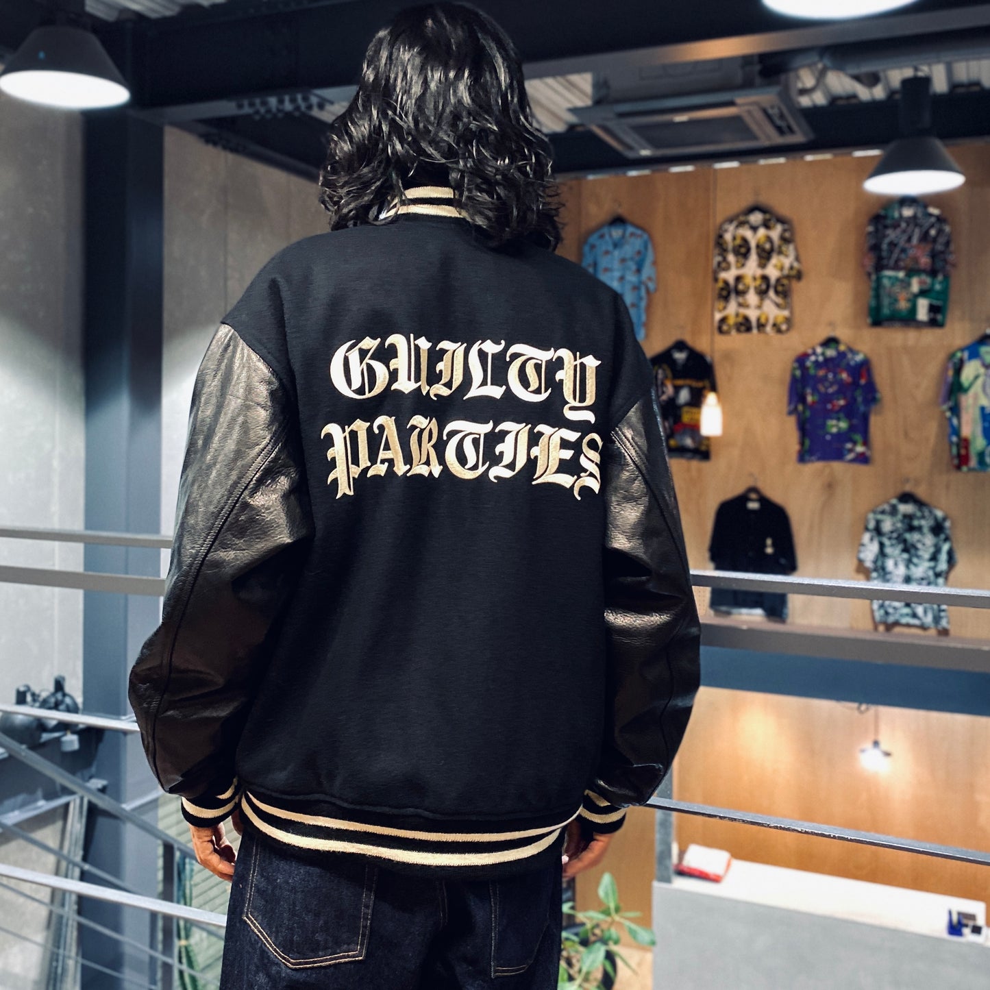 LEATHER VARSITY JACKET -B- -TYPE 2- #BLACK [23FW-WMO-BL07]