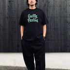 WASHED HEAVY WEIGHT CREW NECK T-SHIRT ( TYPE-14 ) #BLACK / GREEN [26FW-WMT-WT17]