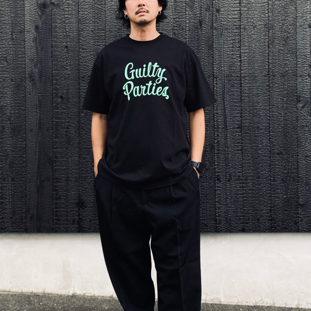 WASHED HEAVY WEIGHT CREW NECK T-SHIRT ( TYPE-14 ) #BLACK / GREEN [26FW-WMT-WT17]