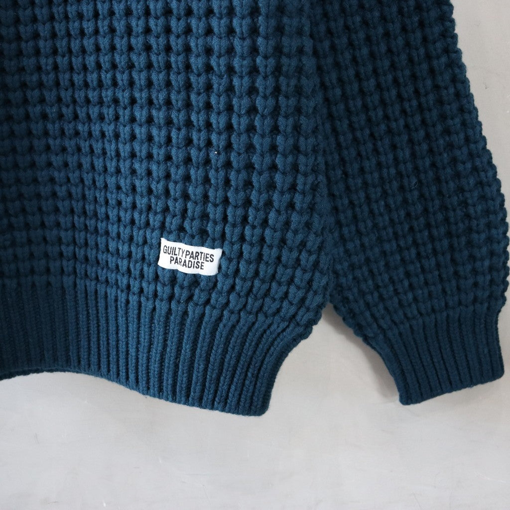 WAFFLE KNIT SWEATER #GREEN [24FW-WMK-KN01]