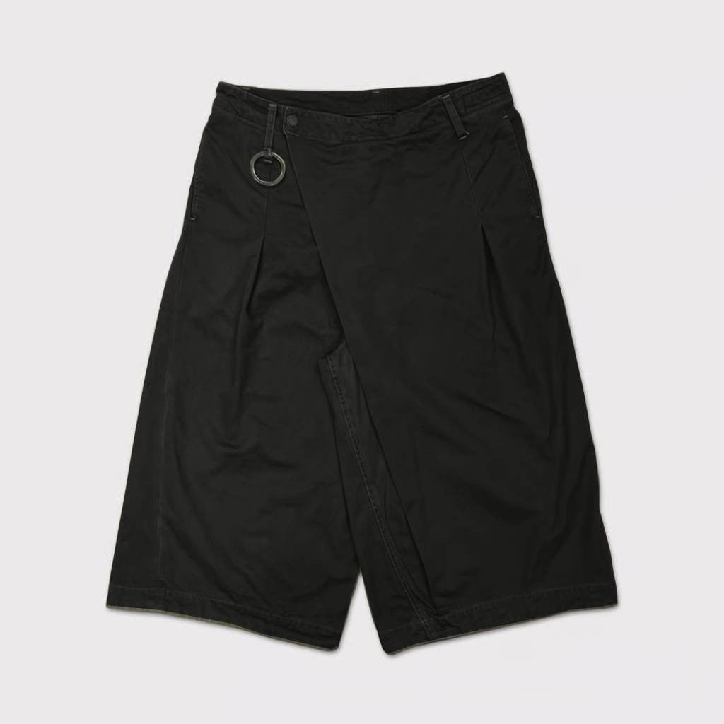 Wrapped Work Short(AGED TWILL) #BLACK [M-P3-DW3] - cocorozashi