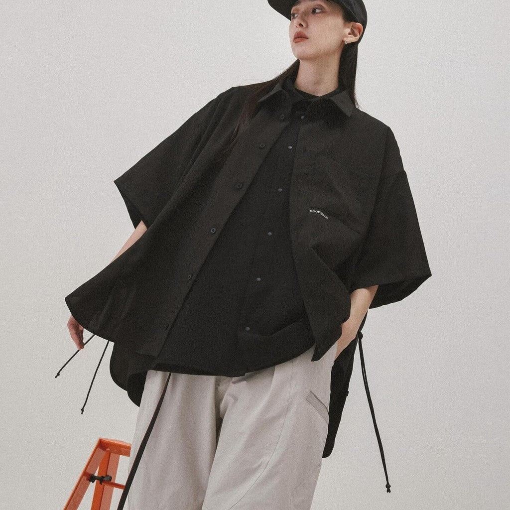 「GNV-S1」 SOFTBOX Oversized Strap Shirt #SHADOW [GOOPI-24SS-APR-03]