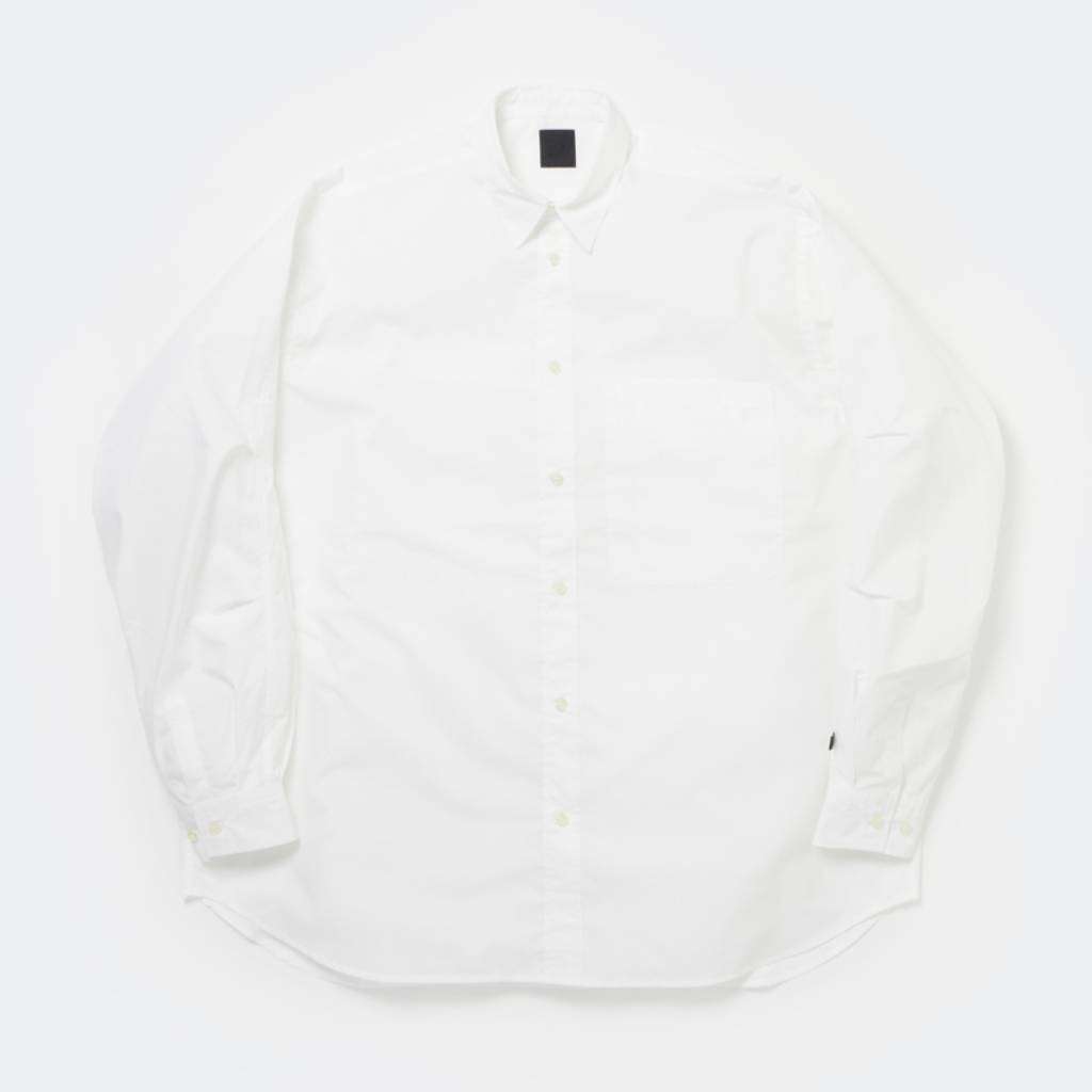 TECH REGULAR COLLAR SHIRT L/S #WHITE [BE-83025W]