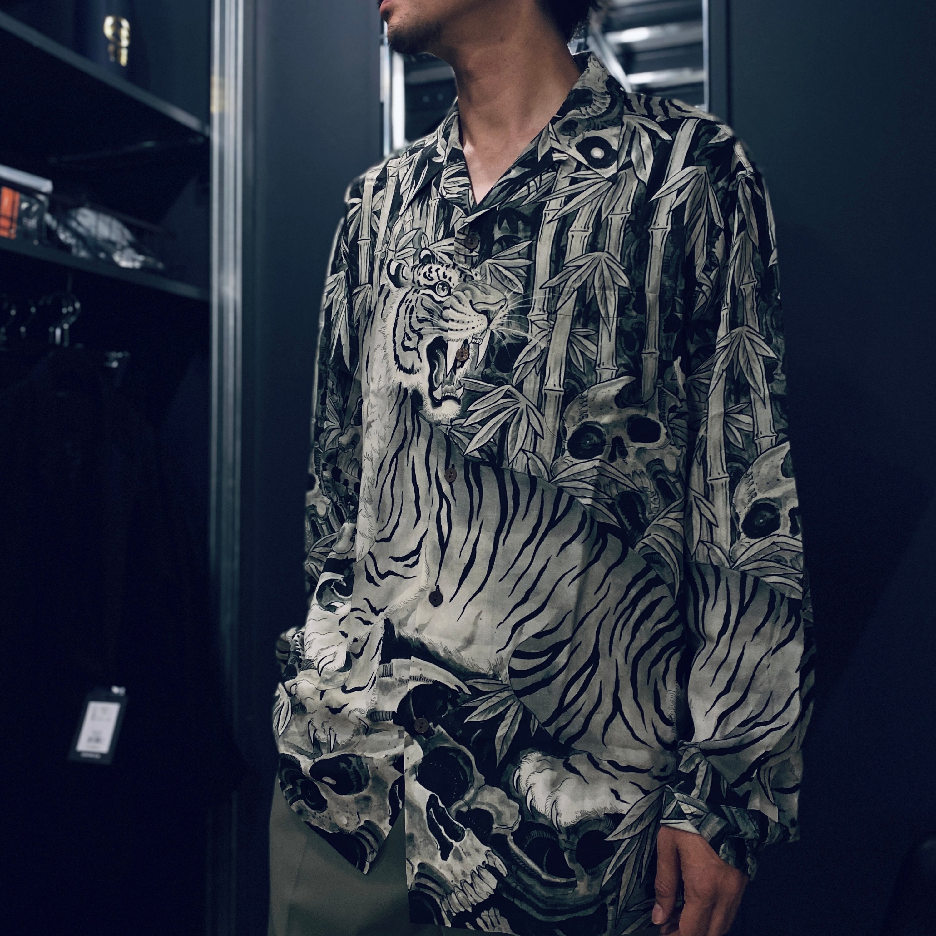 TIM LEHI | HAWAIIAN SHIRT L/S -TYPE 1- #OLIVE [23FW-WMS-HI01]