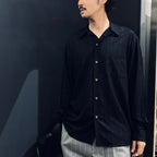 KASURI OPEN COLLAR SHIRT L/S #BLACK [23FW-WMS-OC07]