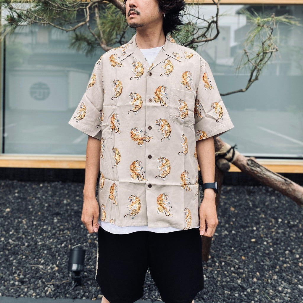 TIM LEHI | HAWAIIAN SHIRT S/S ( TYPE-2 ) #GRAY [26SS-WMS-HI04]