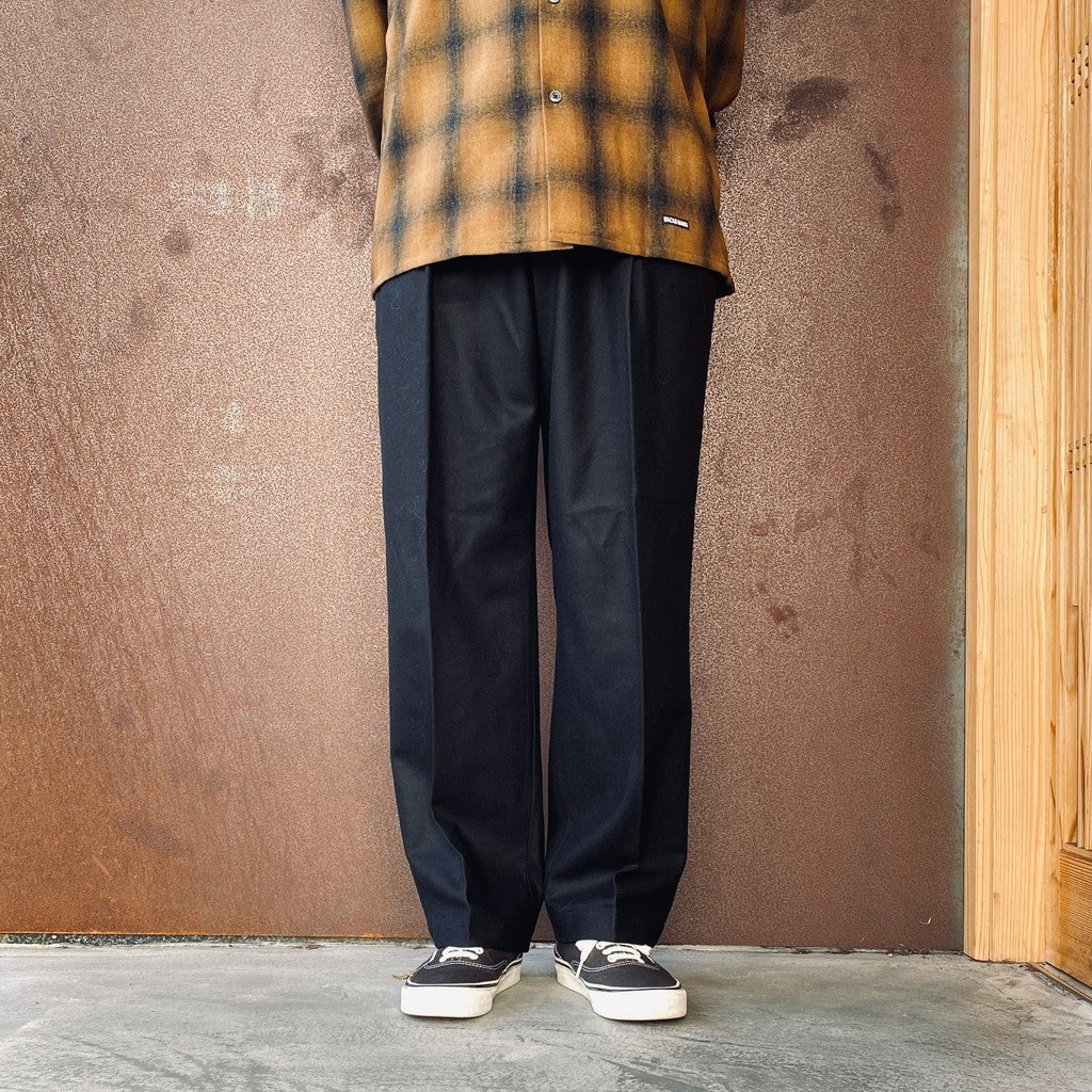 DOUBLE PLEATED WOOL TROUSERS ( TYPE-1 ) #BLACK [26FW-WMP-PT03]