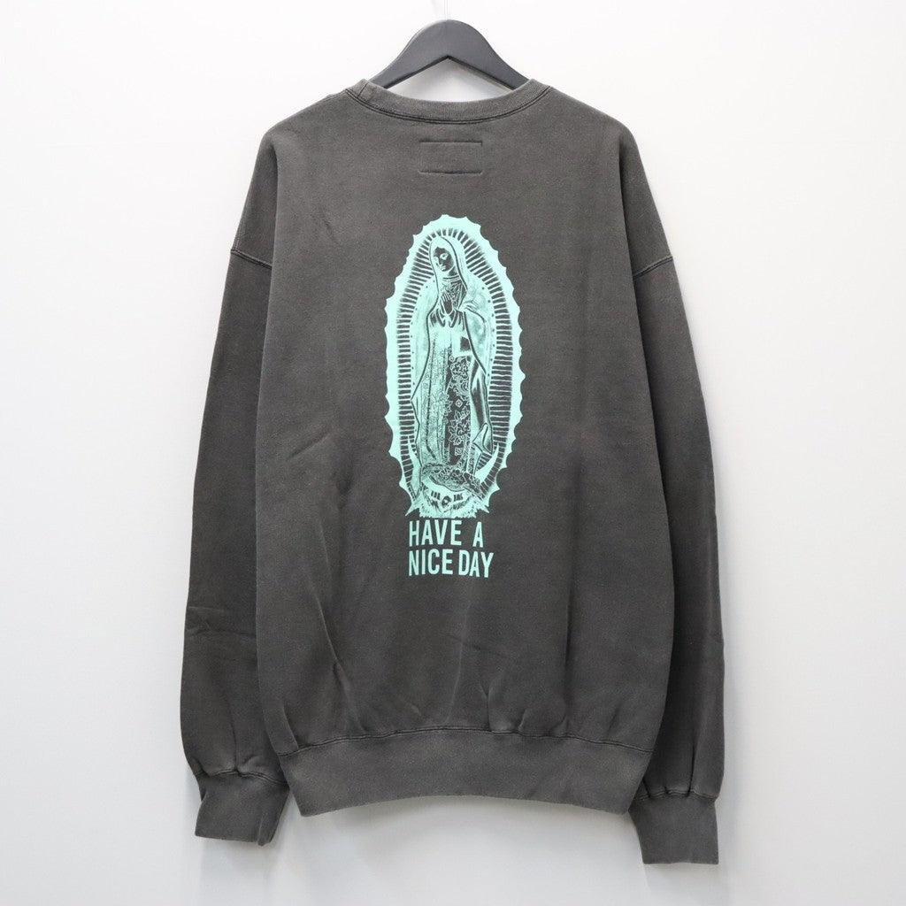 WASHED MIDDLE WEIGHT CREW NECK SWEAT SHIRT ( TYPE-3 ) #GRAY/GREEN [26FWE-WMC-SS05]