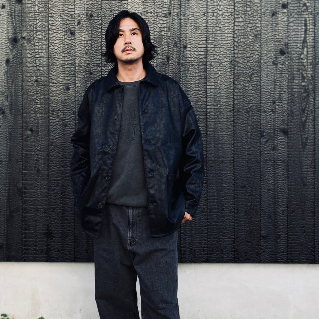 PLEATHER COAT #BLACK [LC8119] - cocorozashi 三重県四日市市の