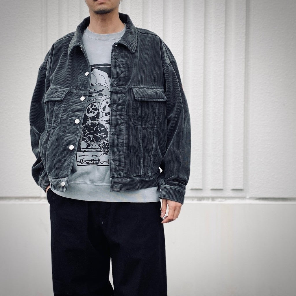 8W CORD TRUCKER JACKET #GREY [CES27JK08]