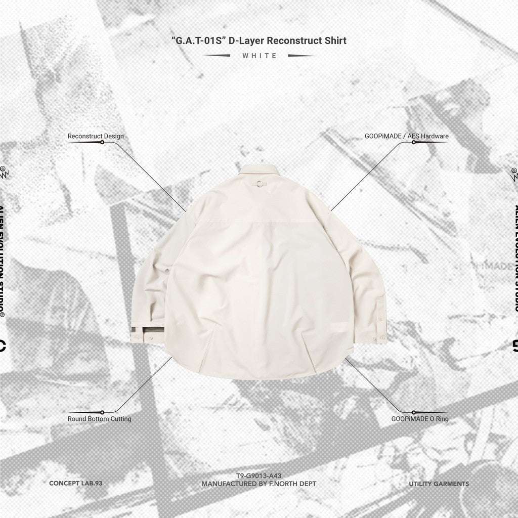 AES | 「G.A.T-01S」 D-Layer Reconstruct Shirt #WHITE [GOOPI-24AW-SEP-06]