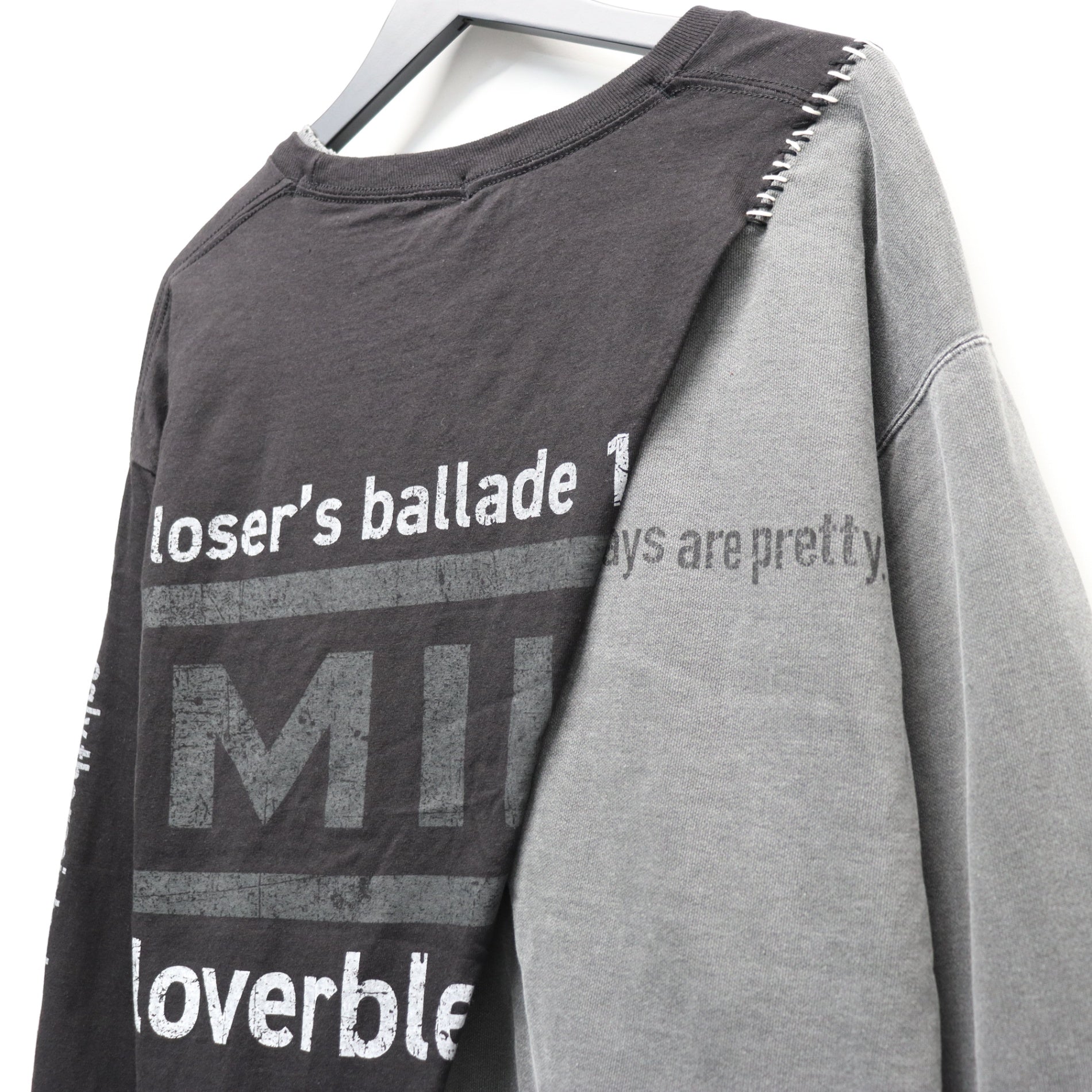 Bootleg Layered Crew Sweat (A MAN'S SHADOW) #AGED BLACK [M-P2-BG3]