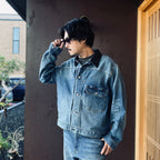 Leather Collar Denim Jacket #Indigo [SD26F-JK01]