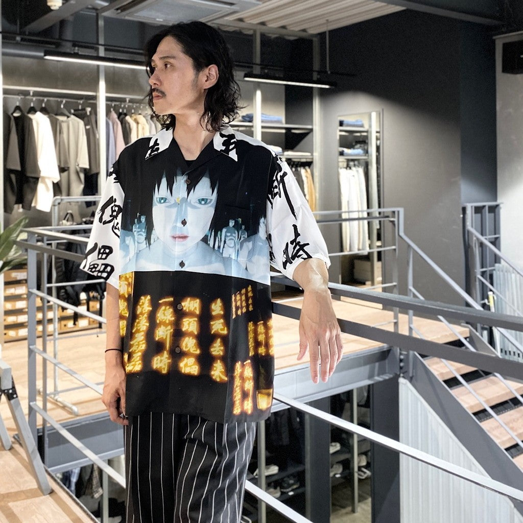 GHOST IN THE SHELL 2 INNOCENCE | Ghost in the Shell | S/S HAWAIIAN SHIRT -TYPE 2- #WHITE [INNOCENCE-WM-HI02]
