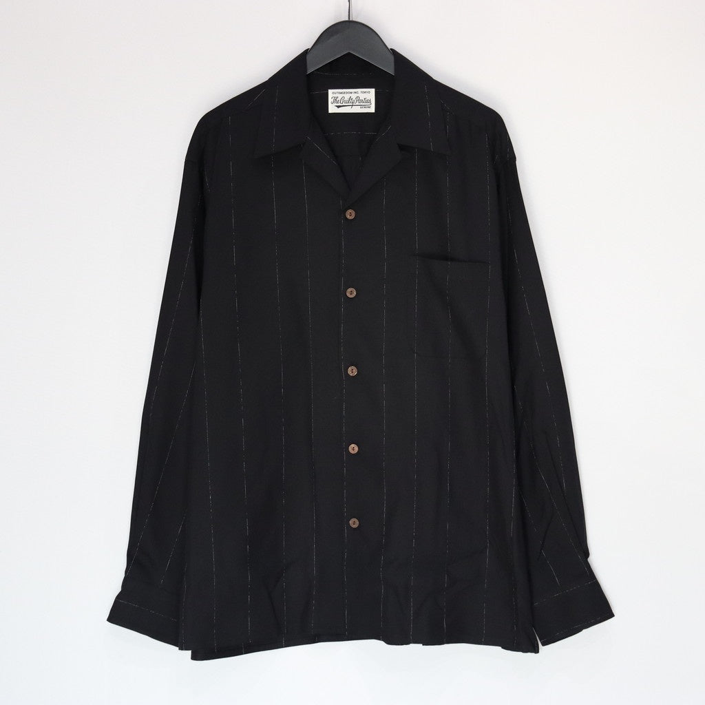 KASURI OPEN COLLAR SHIRT L/S #BLACK [25SSE-WMS-OC03]