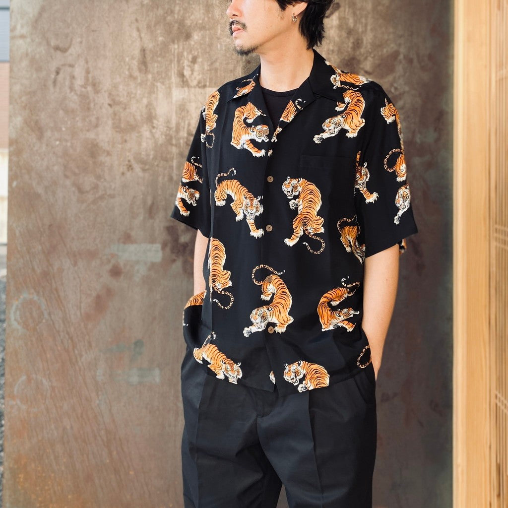 「TIM LEHI」伊勢丹限定 HAWAIIAN SHIRT XL TIM LEHI | HAWAIIAN SHIRT S/S ( TYPE-3 ) #BLACK [26SSE-WMS-HI04