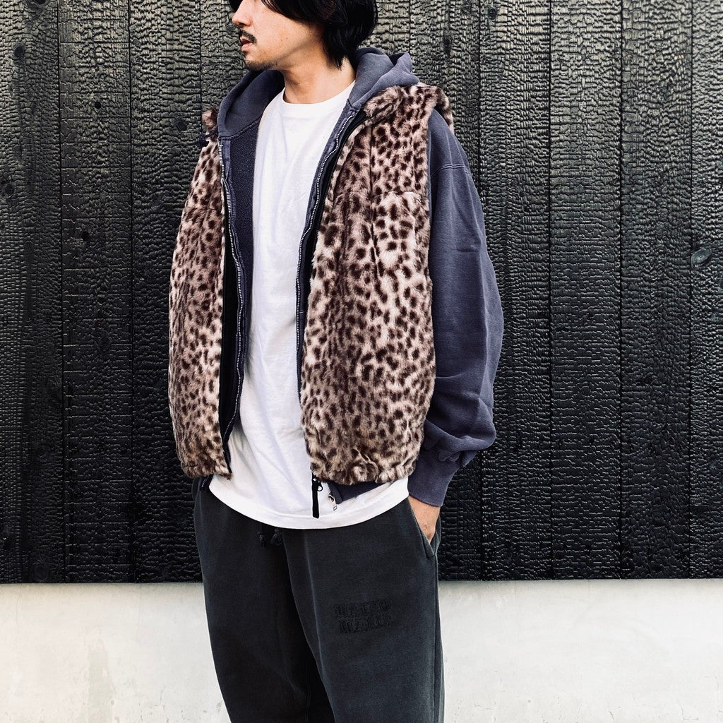 WILD THINGS | LEOPARD FUR HAPPY VEST ( TYPE-2 ) #L-PINK [26FW-WMO-WT06]