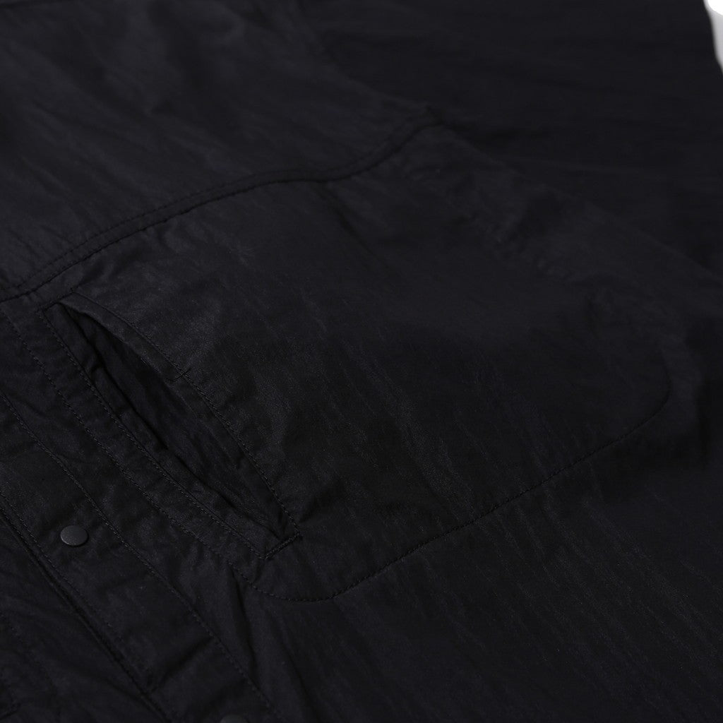 HIDDEN POCKET HALF SLEEVE SHIRTS CN #BLACK [HOD26-01-ST005]
