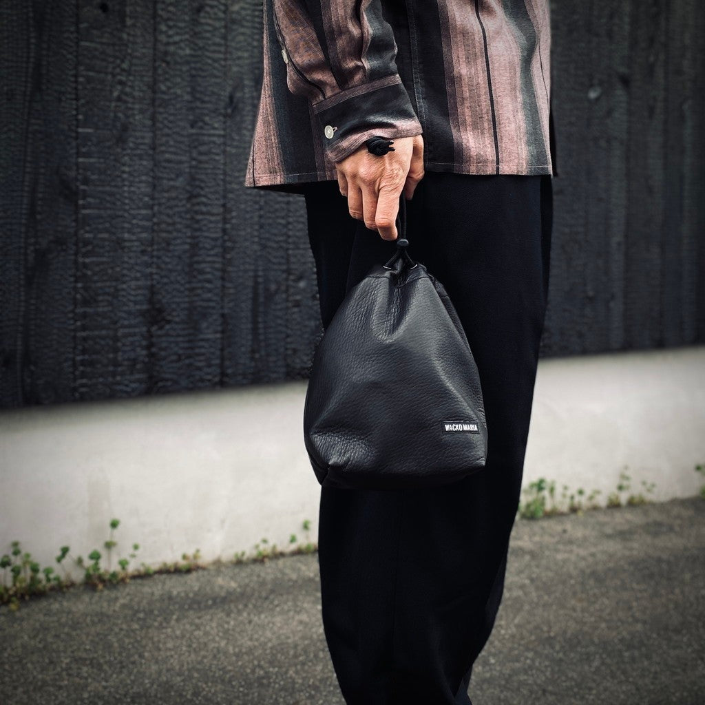 S*S様 ワコマリア×ポーター　ウォッシュドキャンバスウエストバッグ　ブラック WACKO MARIA (ワコマリア) WASHED CANVAS WAIST BAG (ウォッシュド