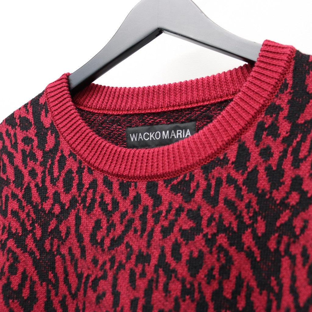 LEOPARD JACQUARD SWEATER ( TYPE-1 ) #RED [26SS-WMK-KN13]