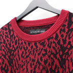 LEOPARD JACQUARD SWEATER ( TYPE-1 ) #RED [26SS-WMK-KN13]